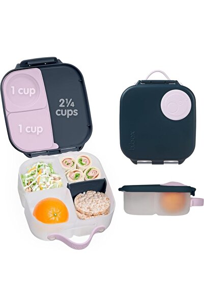 b.box Silicone Mini Lunch Box for Kids with Adjustable Dividers Easy Open Rem...