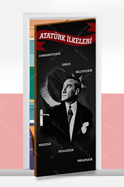 Yogi Tasarım School Door Decoration - Ataturk Principles 100X200Cm