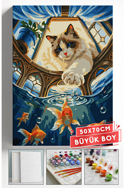 Akihabara Sayılarla Boyama Hobi Seti Çerçeveli Numaralı Tuval Fırça Boya Dahi...