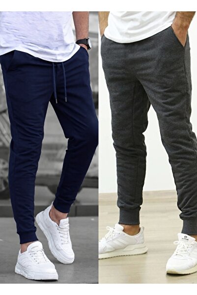 TORUK MAKTO Set of 2 Unisex Ribbed Leg Sweatpants Jogger Comfortable Fit Dail...
