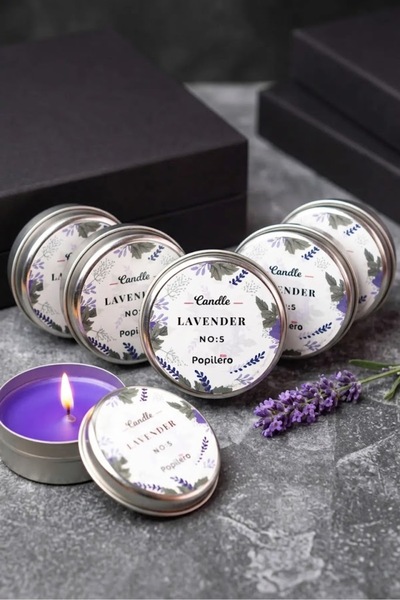 5'li Lavanta Aromalı Mum