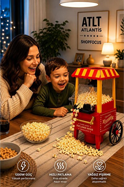 Shopfocus Pop-Corn Maker Home Type Popcorn Tv Cinema Corn Maker Retro Design