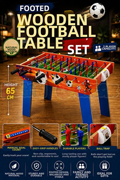 Doğan Oyuncak Dünyası Wooden Foosball Set with Legs - Wooden Toy - Football T...