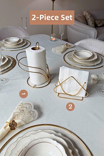 Edora Home Set of 2 Shiny Gold Swan Napkin Holder Triangle Napkin Holder Kitc...