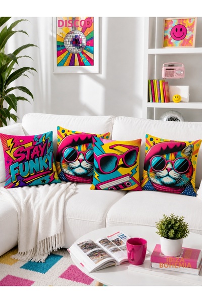 Bertille Home Σετ 4 μαξιλαροθηκών με ψηφιακή εκτύπωση διπλής όψης της σειράς ...