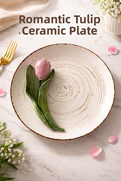 Gesto seramik Tulip Embossed Plate 30 cm