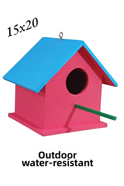 ncy Wooden Bird House Bird Nest Budgie Outdoor Water Resistant 15x15x20 Cm