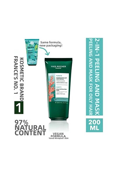 Yves Rocher Purifying 2-in-1 Peeling and Mask - Oily Hair / Purete - Vegan
