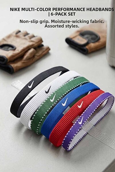 Nike Set de 6 benzi de păr sport în culori mixte - Benzi elastice pentru teni...