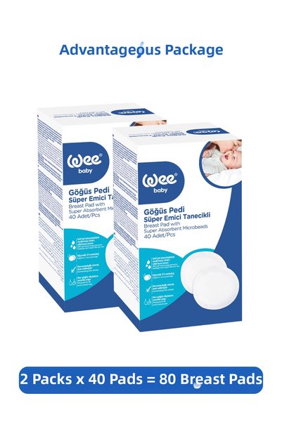 Wee Baby Classic Adhesive Breast Pad (40X2 80 Pieces)