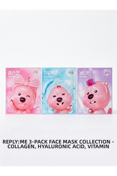 Reply:me Comprehensive Care Set: Collagen, Hyaluronic Acid, and Vitamin Mask ...