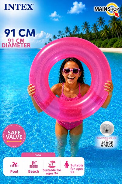 MAİN SHOP Intex Phosphorescent Neon Large Size Sea Ring 91 cm 9+ Years - Adul...