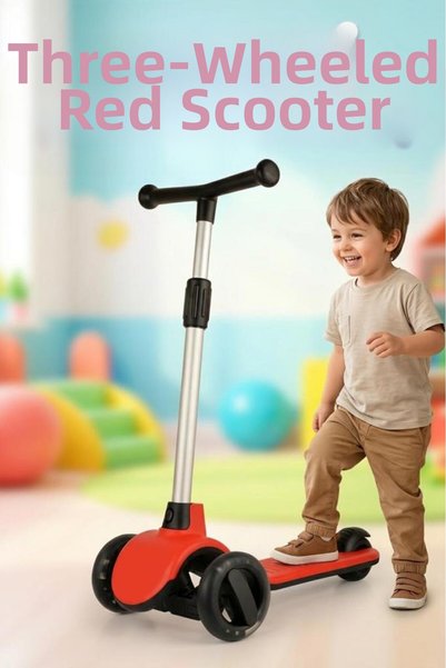 Tıfıl Toys Led Lighted Silicone 3-Wheel Foldable Height Adjustable 50kg Carry...