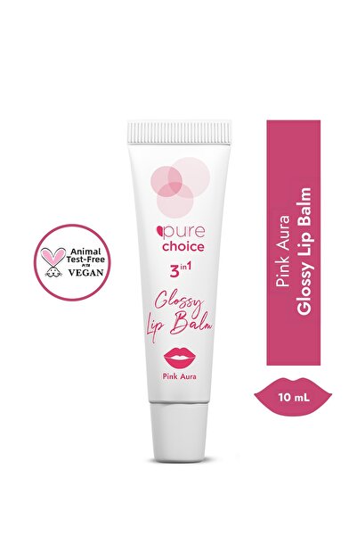 Pure Choice Moisturizing Repairing Brightening 3in1 Glossy Lip Balm Pink Aura...