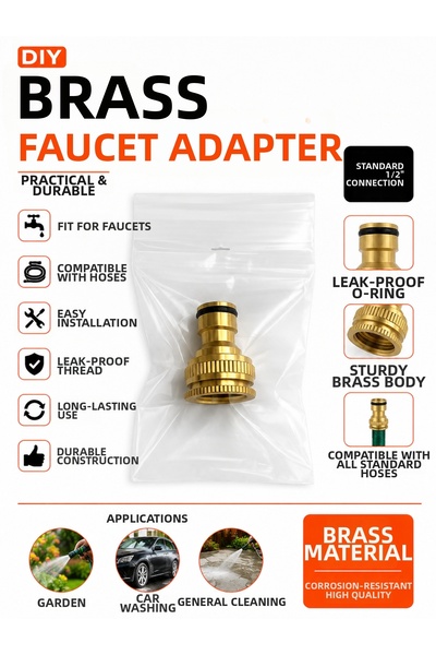 DIY Copper Tap Adapter Brass Tap Connection Apparatus Hose Adapter Tap Conver...