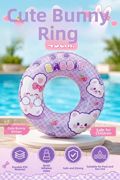craftivio Children's Swim Ring with Crazy Shark and Cute Rabbit Design 45 cm ...