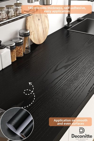 Deconitte Self Adhesive Wood Look Kitchen Bathroom Countertop Wall Cabinet Table Veneer 60X100cm