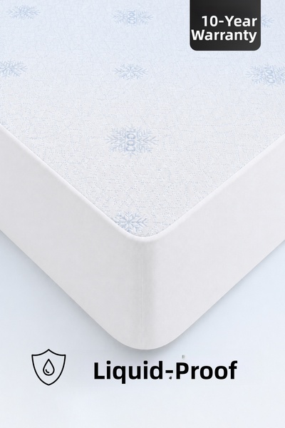Dream Time Cool Premium Liquid-Proof Fitted Mattress Protector |   Cooling Ul...