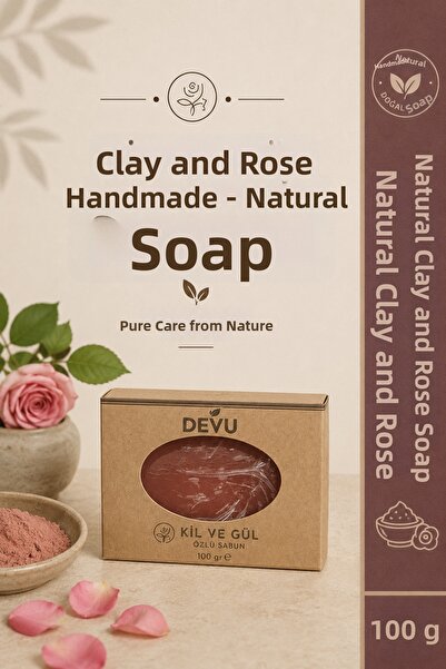 DEVU Handmade Natural Soap with Clay and Rose Extract