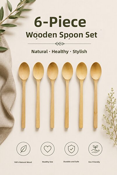 Home Boxwood 6-Piece Small Food Spoons Handmade Spoons, Boxwood Wooden Spoons...