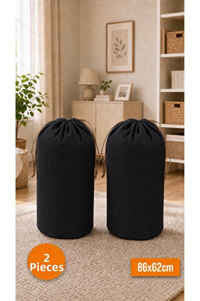 Balkan Room 2 Pieces Black Drawstring Storage Bag Xlarge 86X62 cm - Moving Ba...