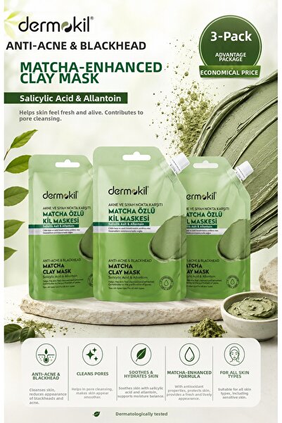 Dermokil Anti-Acne Blackhead Matcha Clay Mask 3X30 ml