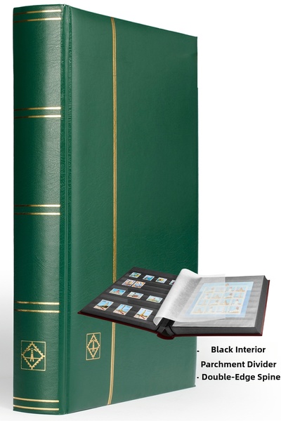 Leuchtturm Comfort Pul Defteri A4, 32 Sheets, 64 Pages, Black Background, Pad...