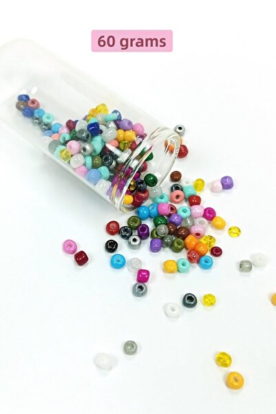 Royaleks Group Poured Glass Sand Beads Large Size (6/0) 4 mm - 60 Grams - Mix...