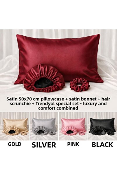 ANT HOME TEKS Ultra Luxury 5-Piece Silky Satin Pillowcase+Double-Sided Satin ...
