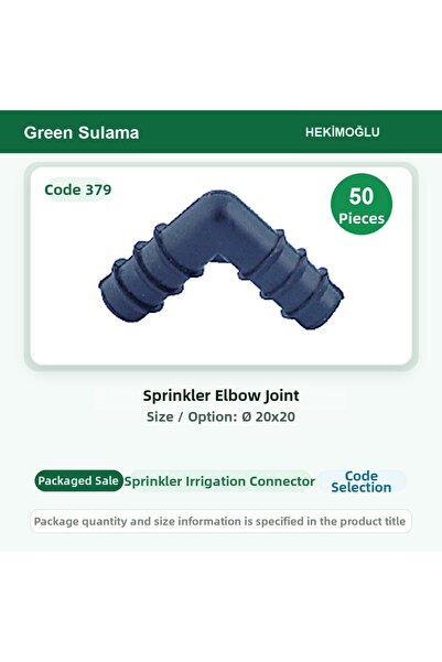 HEKİMOĞLU Drip Nipple Elbow Ø 20X20 50 Pieces Package Code 379