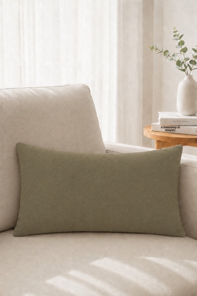 Rolivs Velvet Decorative Throw Pillow 30X50 cm - Basalt Green