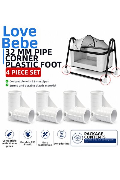 LOOVE BEBE 32 Pieces 4 Pieces Sturdy Plastic Baby Crib Corner Leg Swing Leg P...