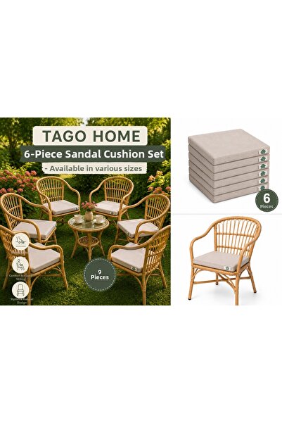 Tago Home 6 τεμάχια μαξιλάρι καρέκλας Visco (30*30 εκ.)