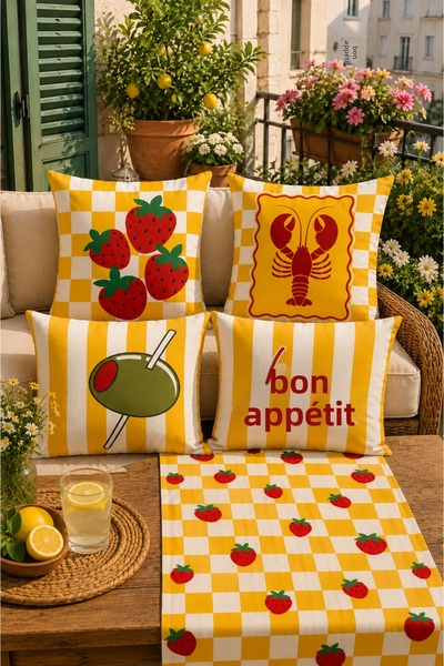 stellahomes 4-Piece Decorative Digital Printed Throw Pillow Cover + 40X140 cm...