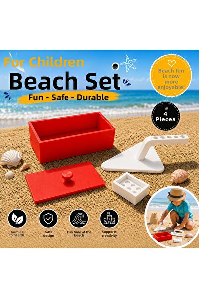 VOLOYAS 4-Piece Children's Beach Set – Sand Castle Building Set – Beach Toys ...