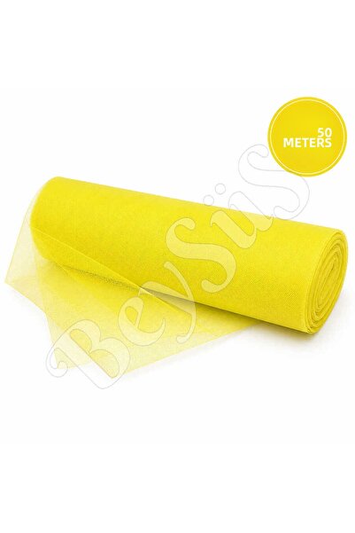 BeySüS Ornamental Tulle Yellow Grek Tulle 50 m