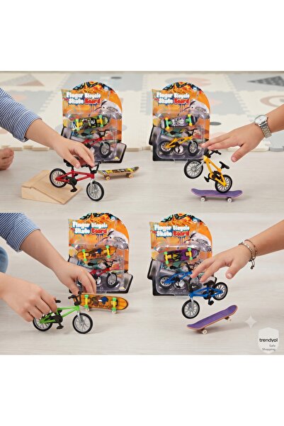 TOYTOPIA Toy Finger Bike and Skateboard Set Educational Skill Toy with Skatep...