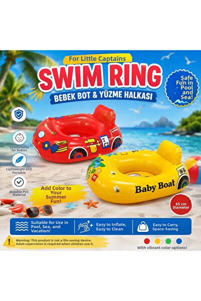 Generic Brand Melek Stationery 🚗 💦   Swimming Ring 65 cm Inflatable Beach T...