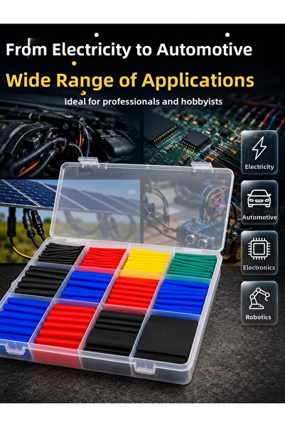 UCUZTEKNO 560 Pieces Heat Shrink Tubing Set 12 Different Sizes Colorful Cable...