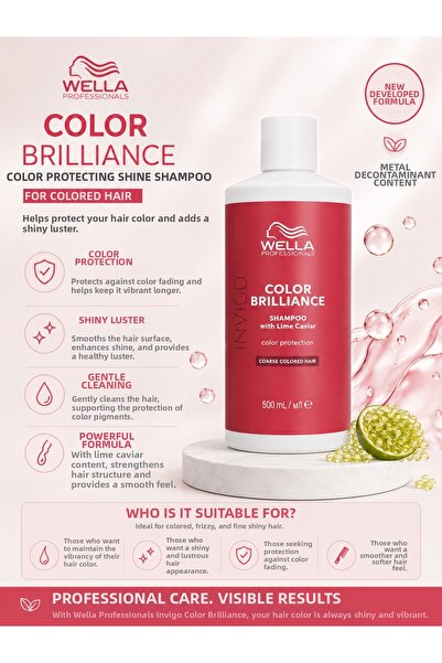Wella Color Brilliance Color Protecting, Vitality and Shine Shampoo for Dyed ...