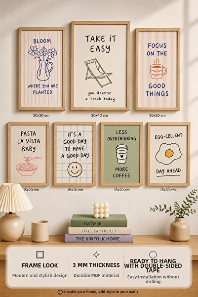 UNT 7-Piece Frame-Looking Modern Painting Set |   Retro & Pop Art |   Motivat...