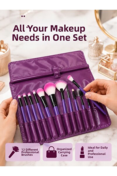 teknotrust 12-Piece Makeup Brush Set Made of Premium Soft Fiber Bristles for ...