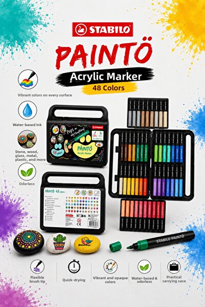 Stabilo Paintö 2.3 mm Acrylic Marker Pen Set of 48