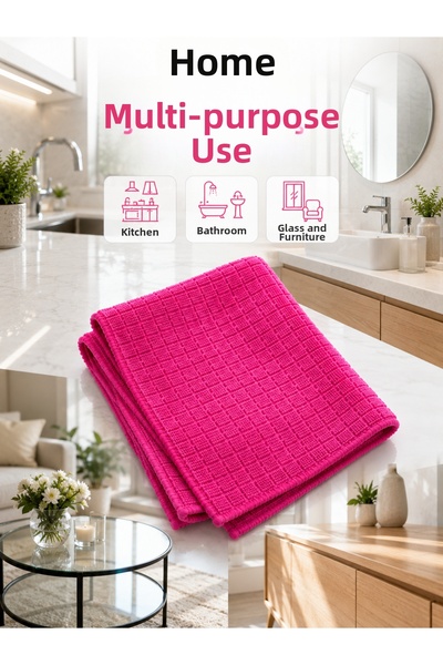 Lisinya Microfiber Cleaning Cloth 40X40 cm Pink Non-Marking Multi-Purpose Cle...