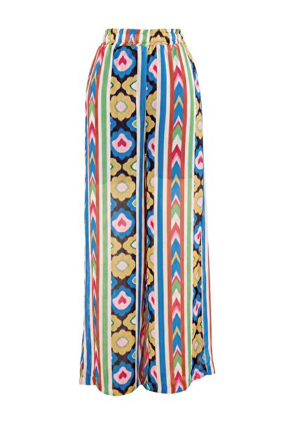 Trendyol Collection Geometric Patterned Woven Beach Trousers Tbess26Pl00022