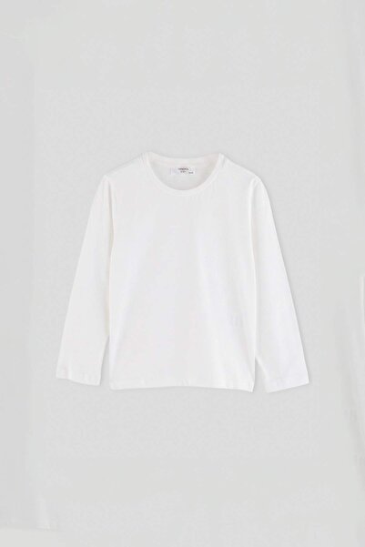 TRENDYOLKIDS Ecru Plain Knitted T-Shirt Tkdaw27Ts00010
