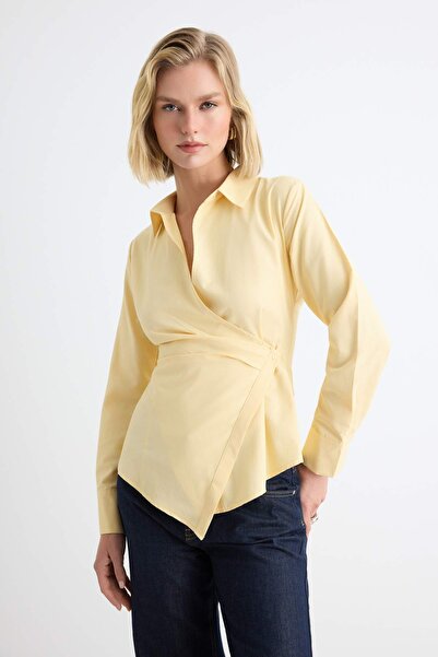 Trendyol Collection قميص أصفر فاتح TWOAW27GO00029