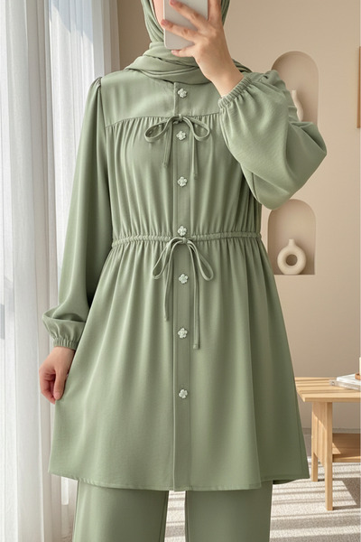 Modamorfo Πουκάμισο με πέτρινα κουμπιά, ελαστική λαβή και λεπτομέρεια δεσίματ...