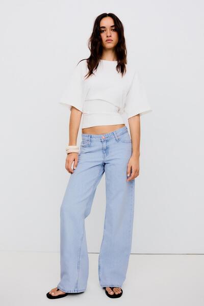 Bershka straight fit düşük bel jean