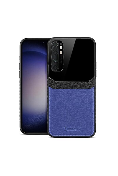 Zebana Xiaomi Mi Note 10 Lite Uyumlu Kılıf Lens Deri Kılıf Lacivert